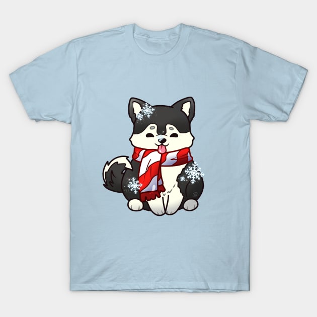 Snowflake Husky Pup T-Shirt by heysoleilart